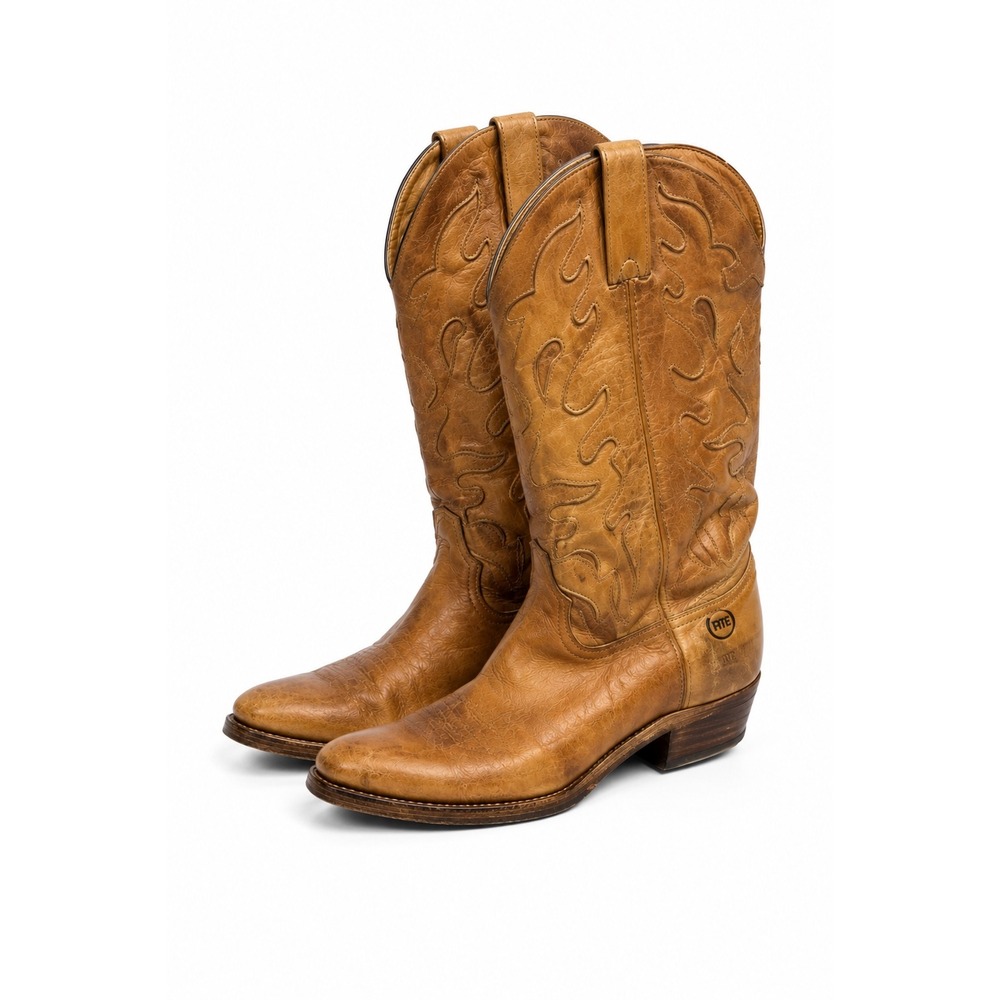 Double H Tan Leather Western Cowboy Boots Pointed Toe Womens  Size 8B